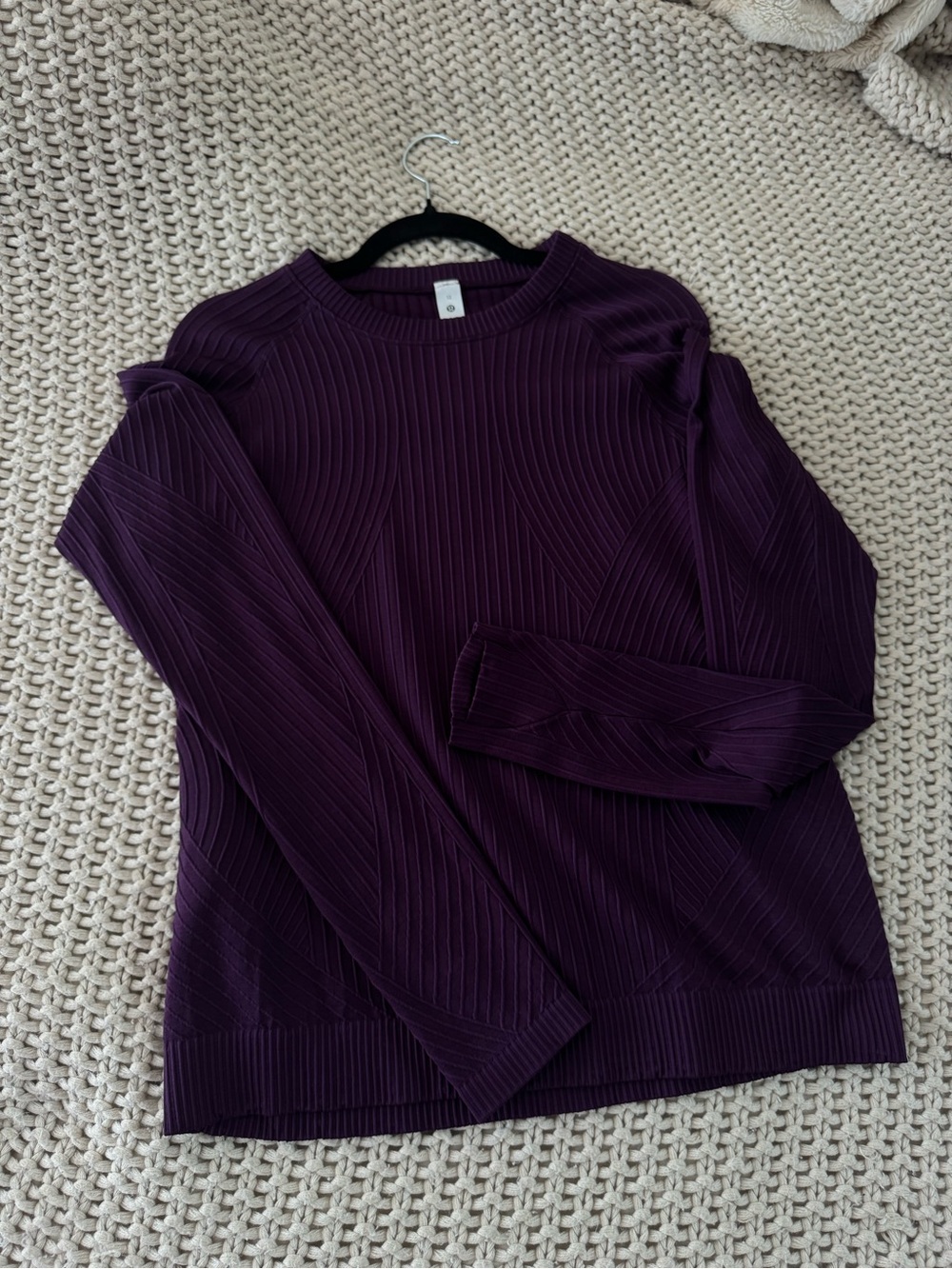 lululemon athletica Purple Ribbed Crew Neck Sweater